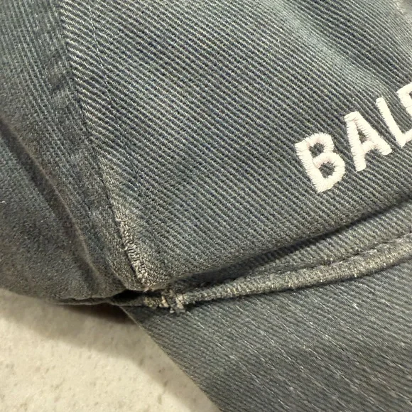 Balenciaga Dark Blue Gray Distressed Cap EUC - Picture 2 of 12